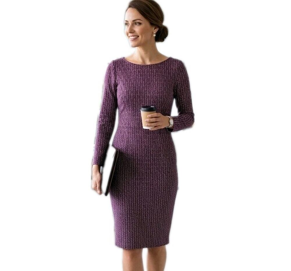 Leota New York Geometic Abstract Dress Women’s Small Career Wrinkle Free Knit